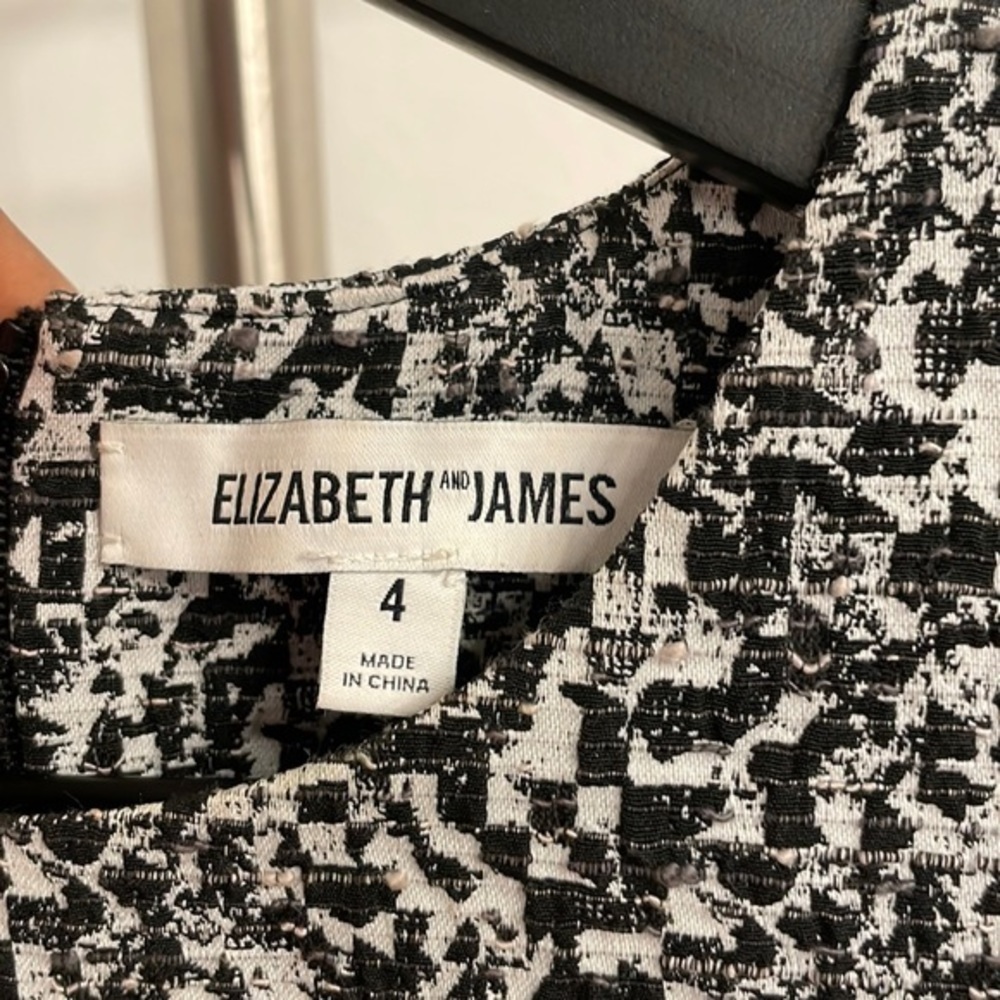Elizabeth and James Black and White Fitted Dress - Picture 3 of 8